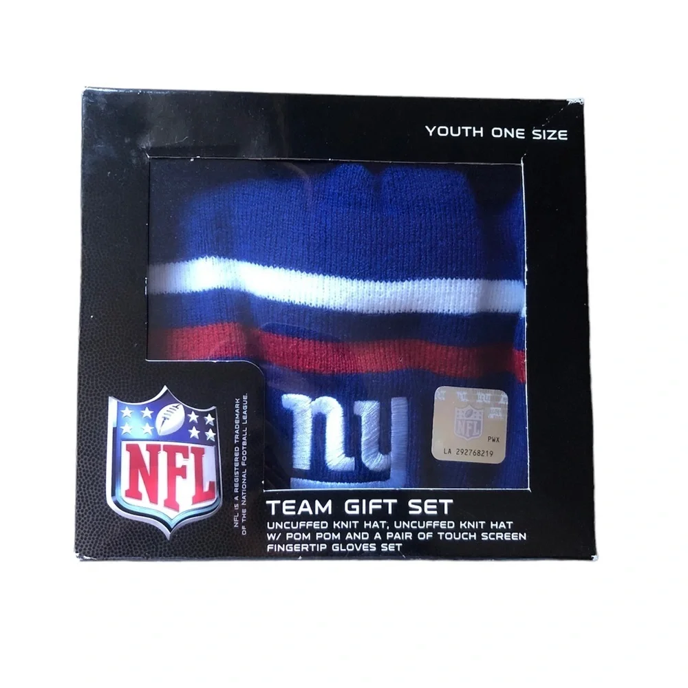 🌻 Set of 2 NFL Giants Winter Hats, Toddler Sized, NWT, EUC